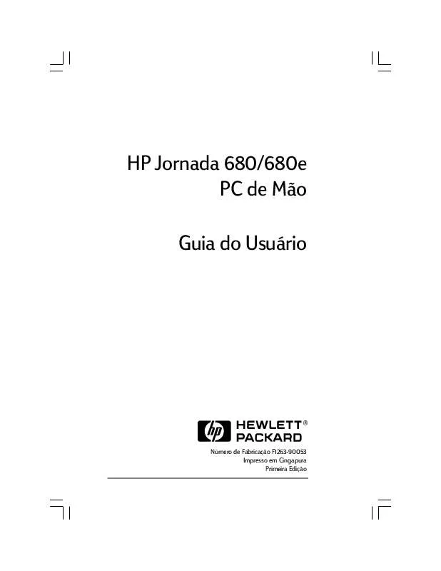 Mode d'emploi HP JORNADA 680 HANDHELD PC
