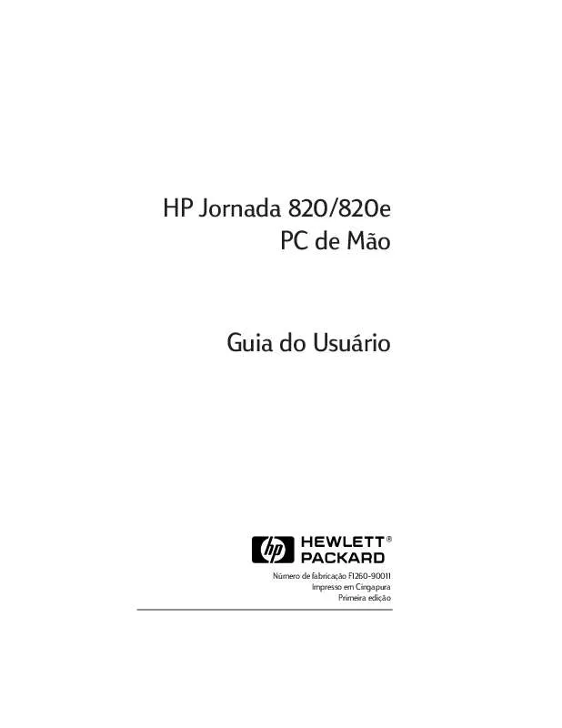 Mode d'emploi HP JORNADA 820 HANDHELD PC