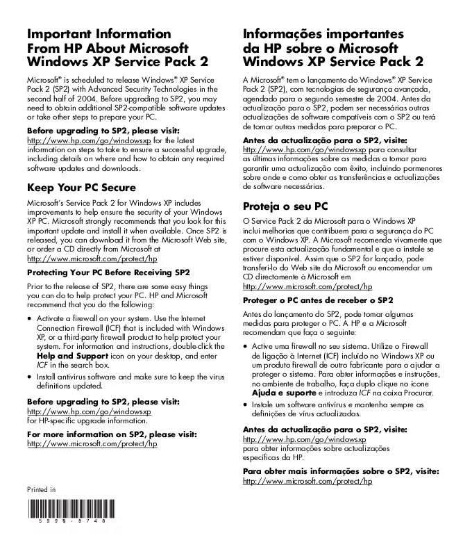 Mode d'emploi HP PAVILION T600