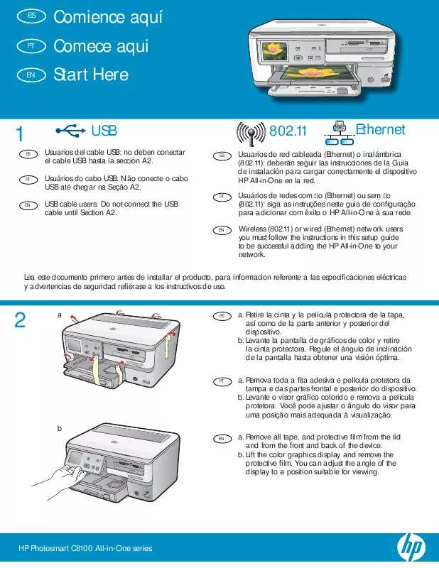 Mode d'emploi HP photosmart c8100 all-in-one