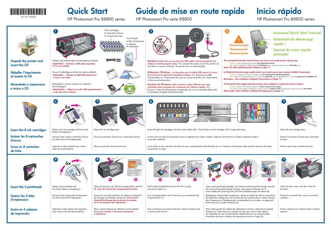 Mode d'emploi HP PHOTOSMART PRO B8800