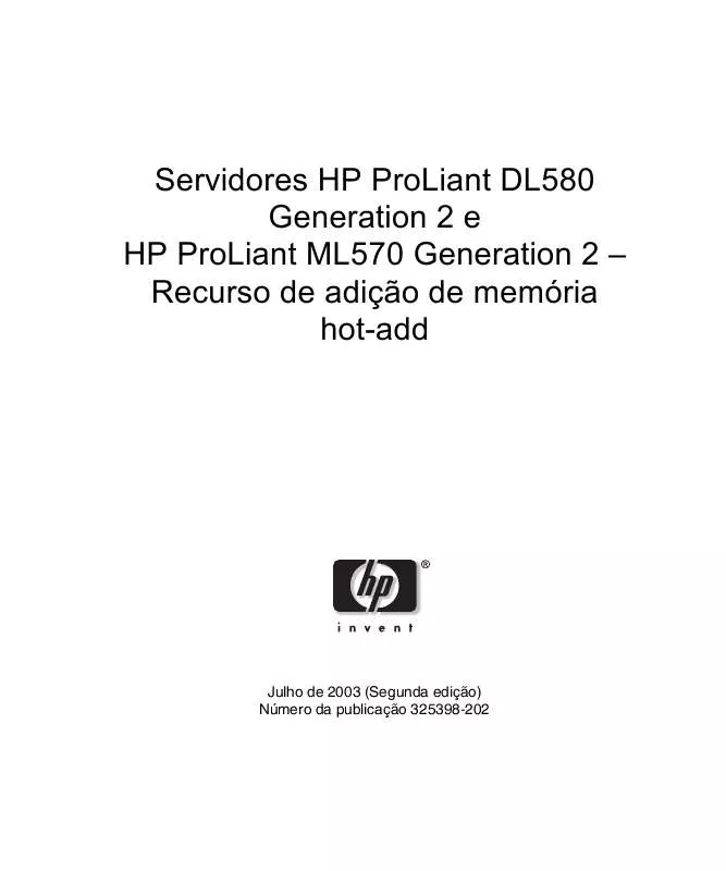 Mode d'emploi HP PROLIANT DL580 G2 SERVER