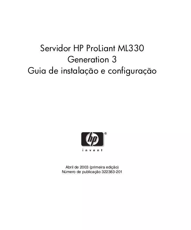Mode d'emploi HP PROLIANT ML330 SERVER