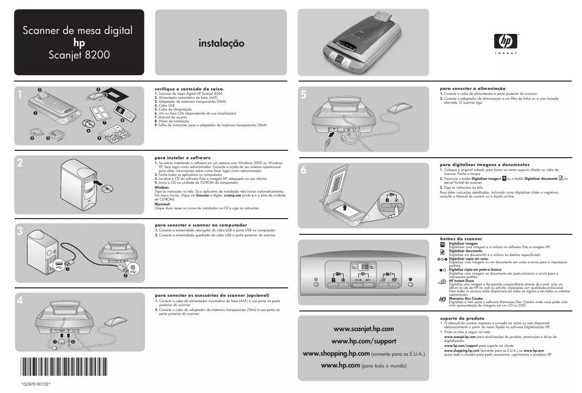 Mode d'emploi HP SCANJET 5530 PHOTOSMART SCANNER