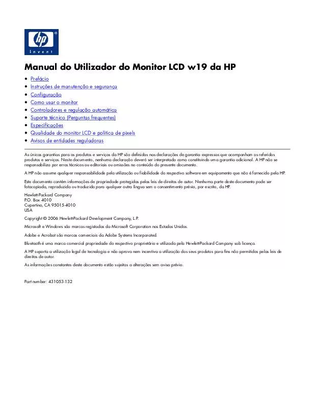 Mode d'emploi HP W19