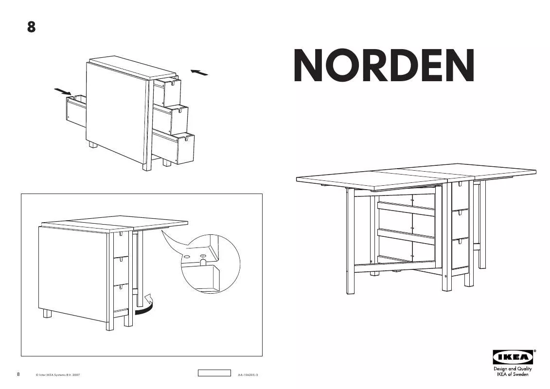 Mode d'emploi IKEA NORDEN MESA C/ABAS REBATÍVEIS