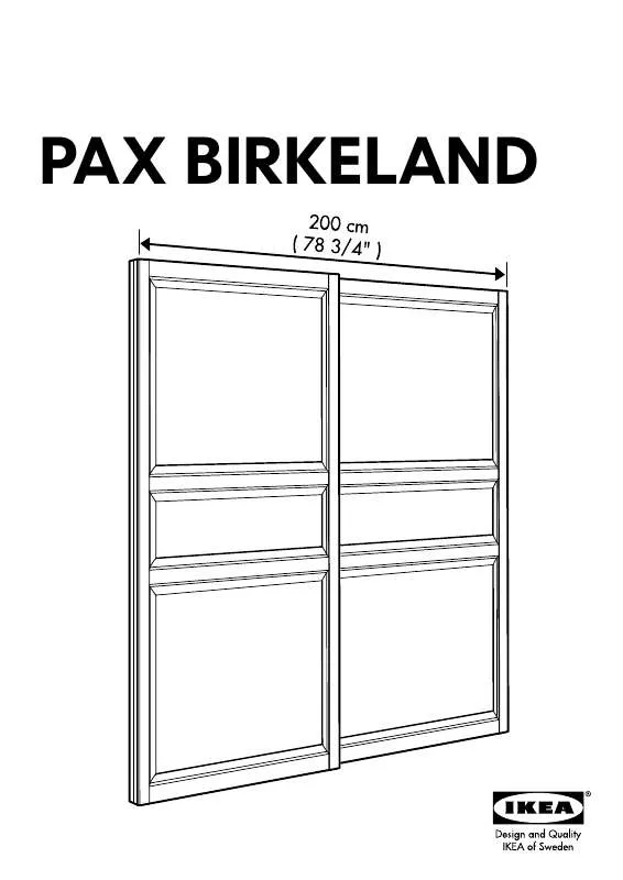 Mode d'emploi IKEA PAX BIRKELAND PORTAS DESLIZANTES, 2 UDS 200