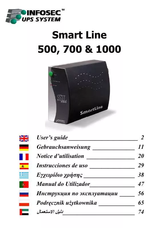 Mode d'emploi INFOSEC SMART LINE 700 VA