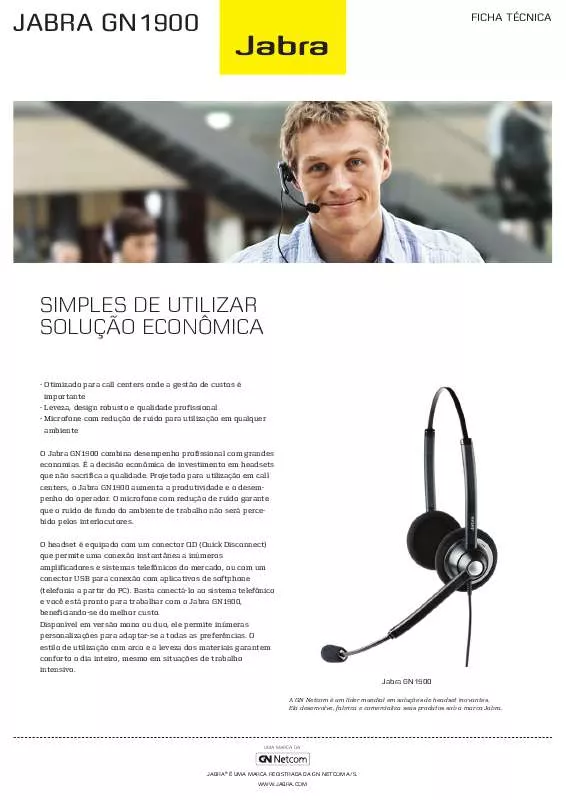 Mode d'emploi JABRA GN 1900