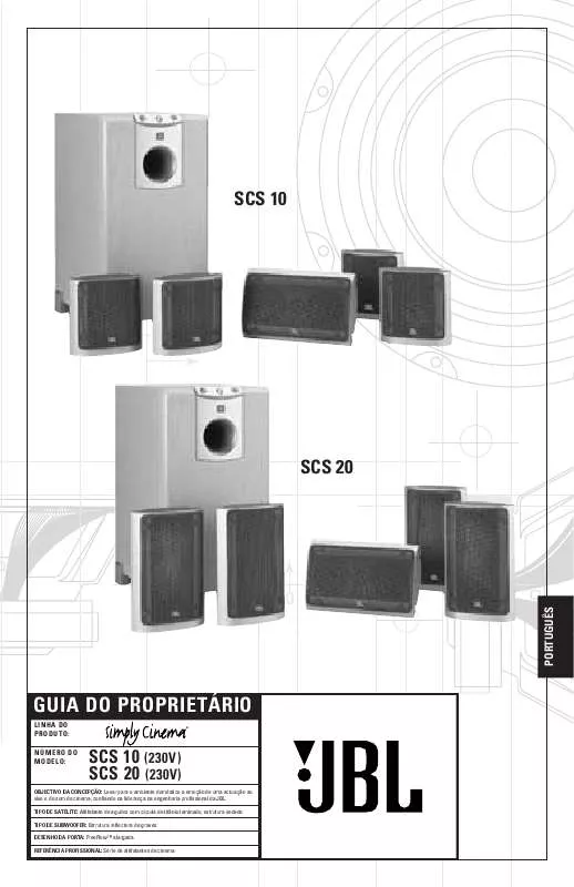 Mode d'emploi JBL SCS 10 (220-240V)