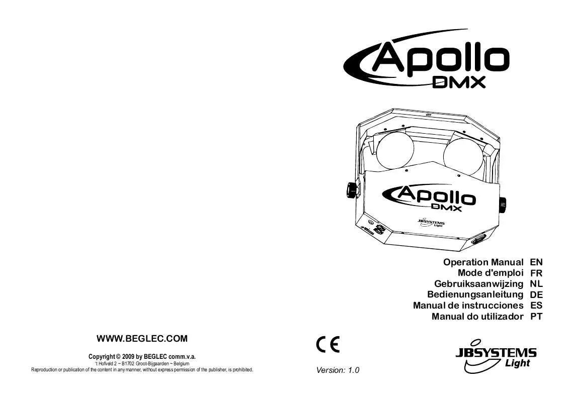 Mode d'emploi JBSYSTEMS LIGHT APOLLO DMX