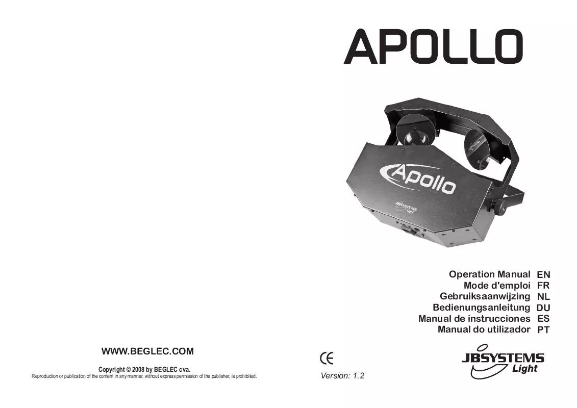 Mode d'emploi JBSYSTEMS LIGHT APOLLO