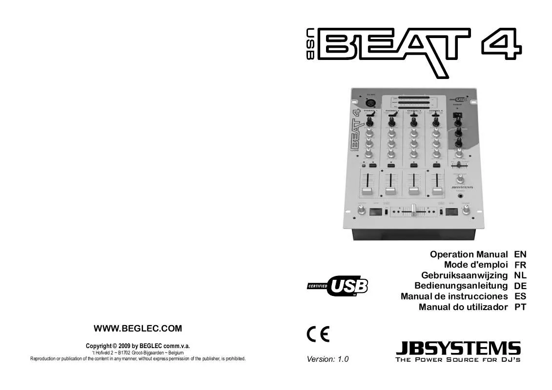 Mode d'emploi JBSYSTEMS LIGHT BEAT 4