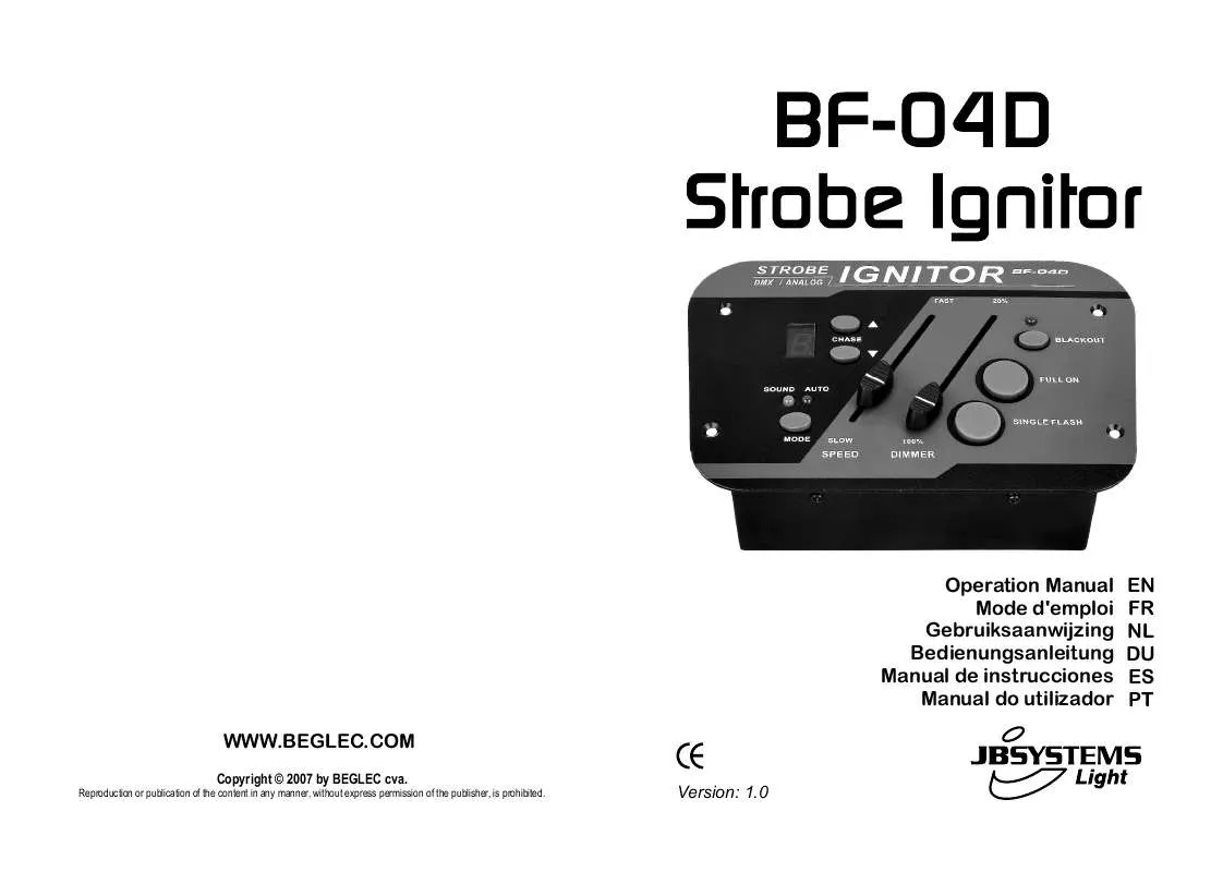 Mode d'emploi JBSYSTEMS LIGHT BF-04D