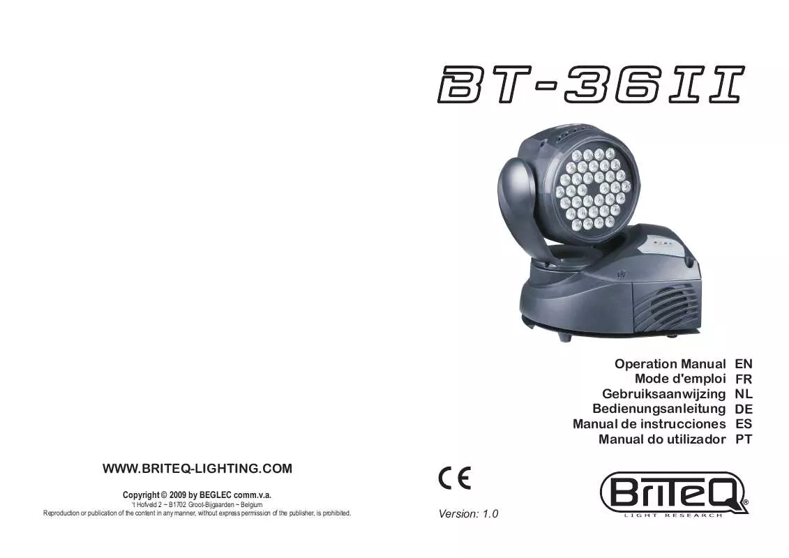 Mode d'emploi JBSYSTEMS LIGHT BT-36II