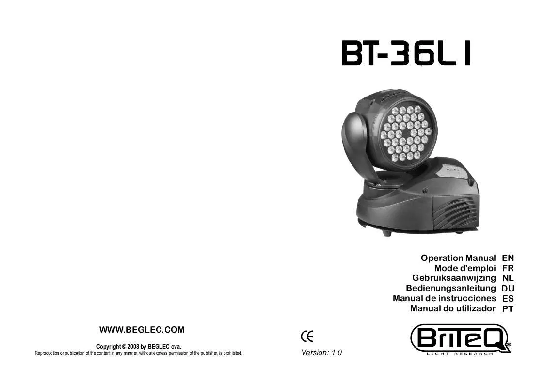 Mode d'emploi JBSYSTEMS LIGHT BT-36LI