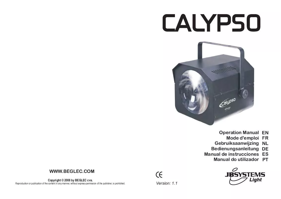 Mode d'emploi JBSYSTEMS LIGHT CALYPSO