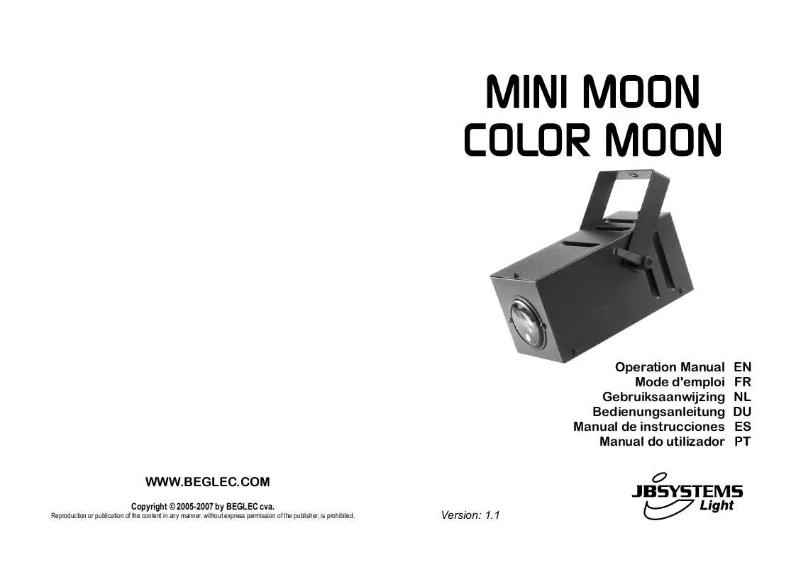 Mode d'emploi JBSYSTEMS LIGHT COLOR MOON