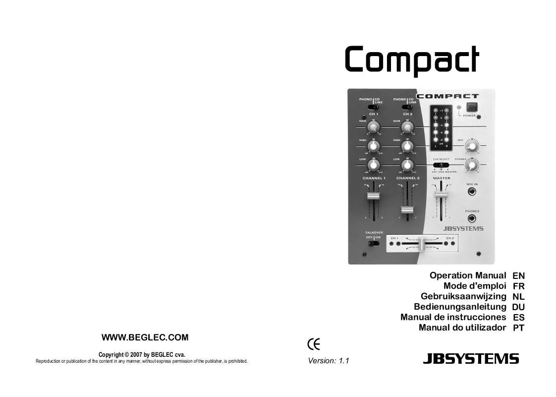 Mode d'emploi JBSYSTEMS LIGHT COMPACT