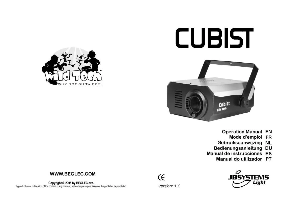 Mode d'emploi JBSYSTEMS LIGHT CUBIST