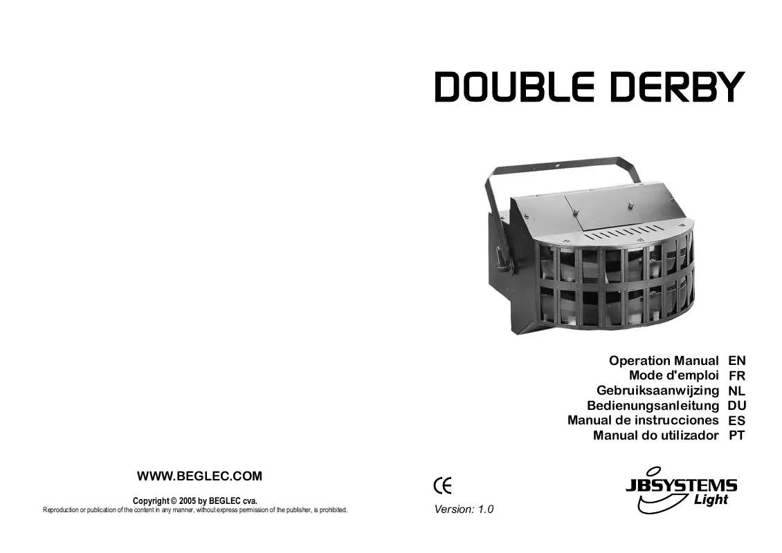 Mode d'emploi JBSYSTEMS LIGHT DOUBLE DERBY