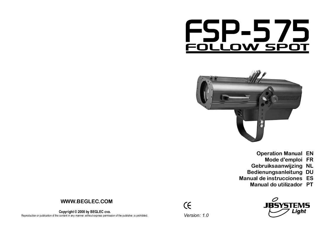 Mode d'emploi JBSYSTEMS LIGHT FSP-575