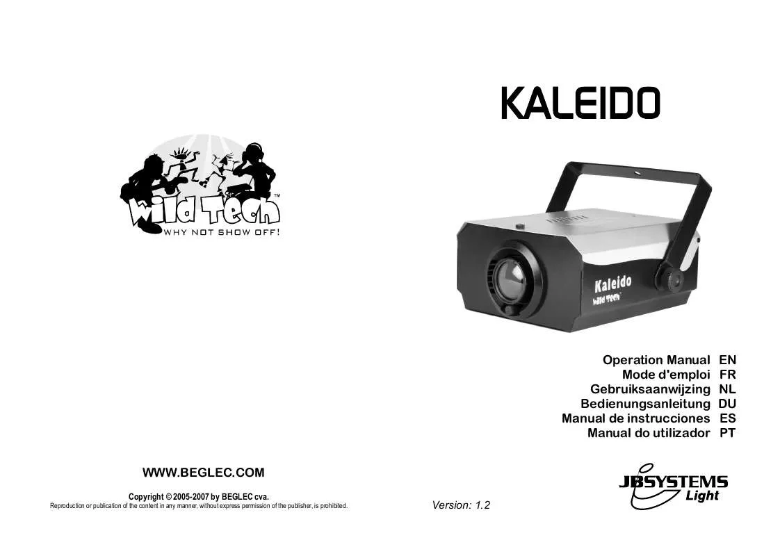 Mode d'emploi JBSYSTEMS LIGHT KALEIDO