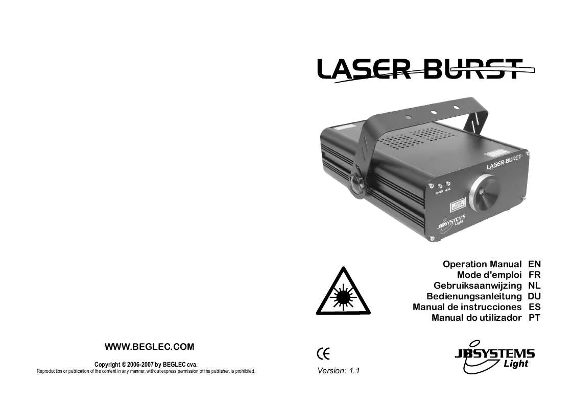 Mode d'emploi JBSYSTEMS LIGHT LASER BURST