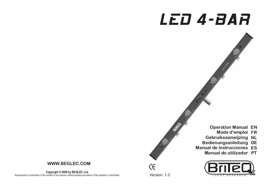 Mode d'emploi JBSYSTEMS LIGHT LED 4-BAR