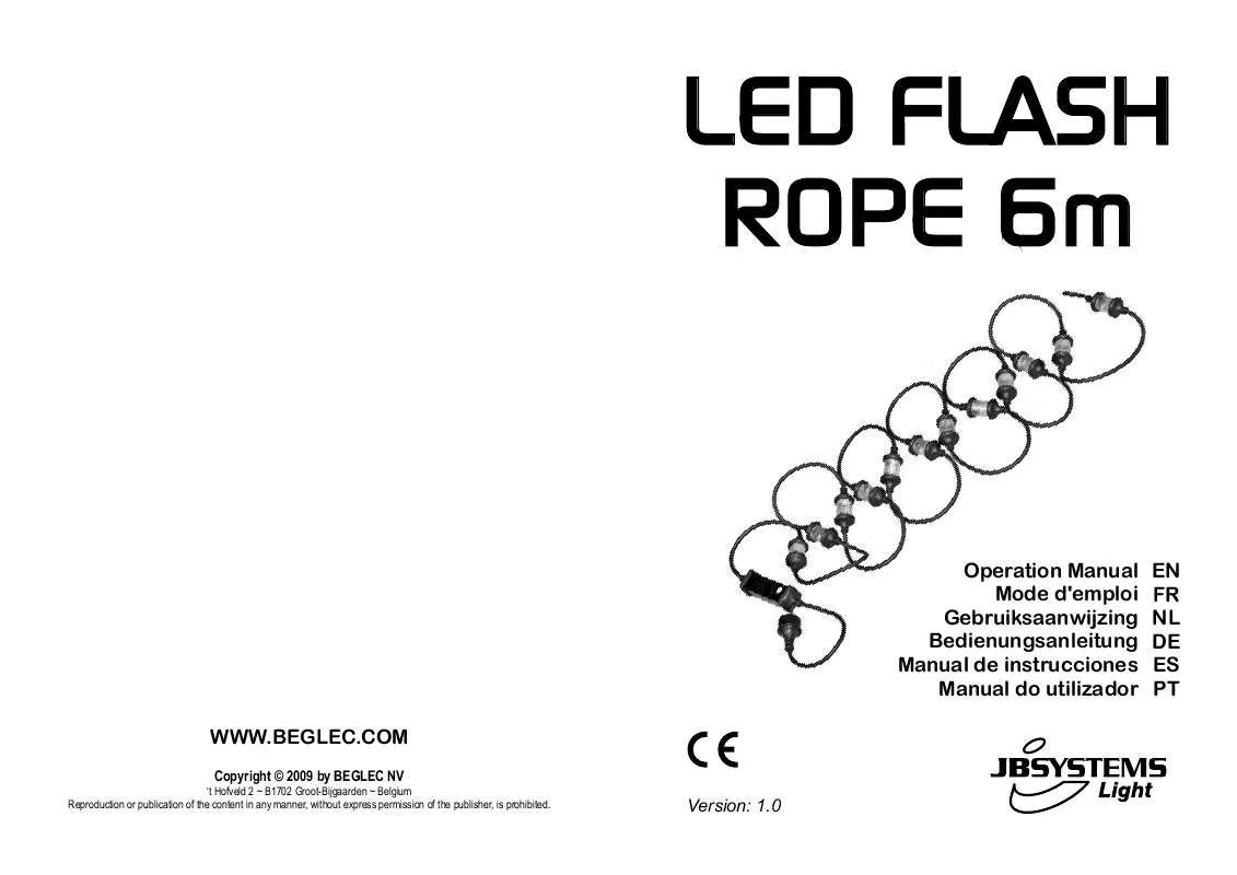 Mode d'emploi JBSYSTEMS LIGHT LED FLASH ROPE 6M