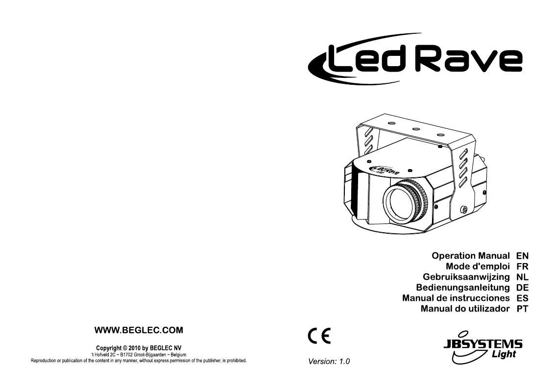 Mode d'emploi JBSYSTEMS LIGHT LED RAVE