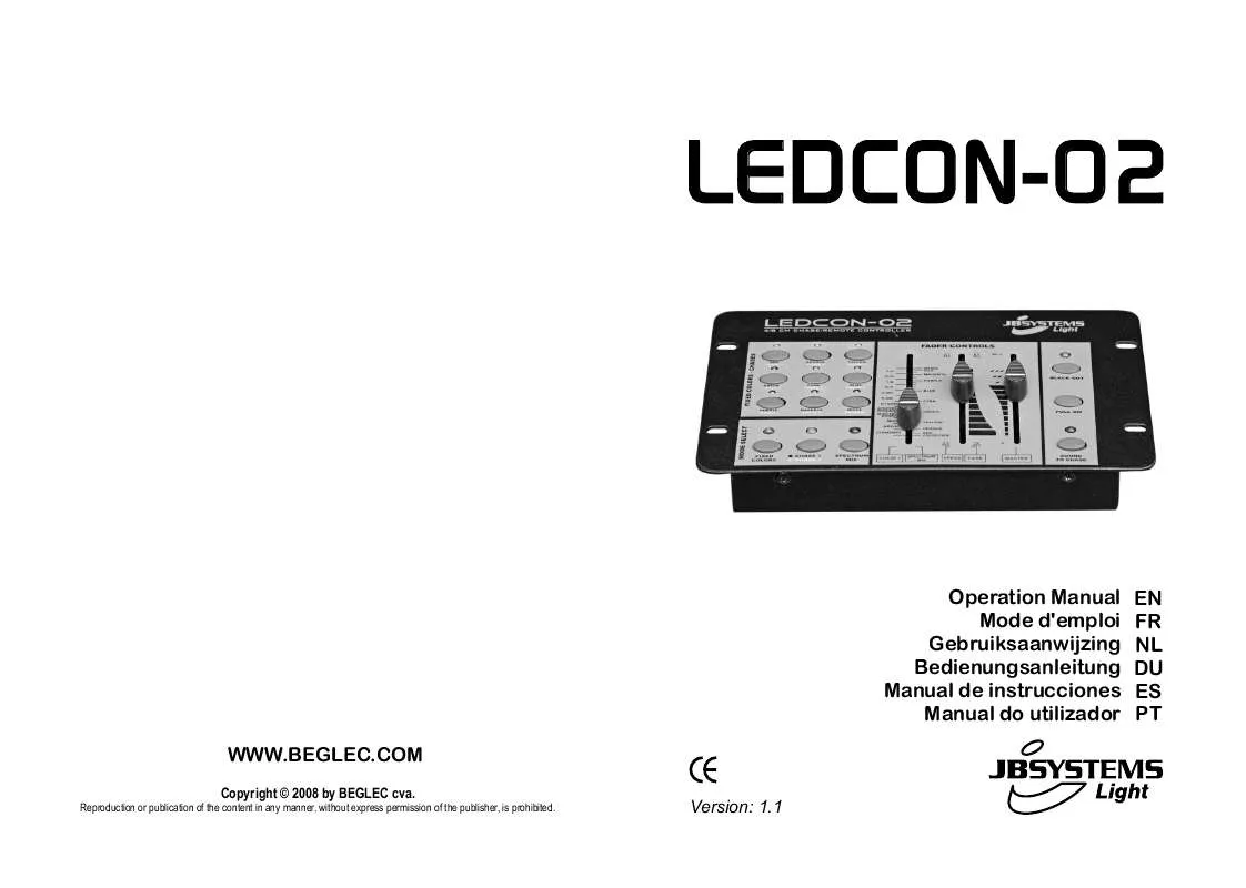 Mode d'emploi JBSYSTEMS LIGHT LEDCON-02