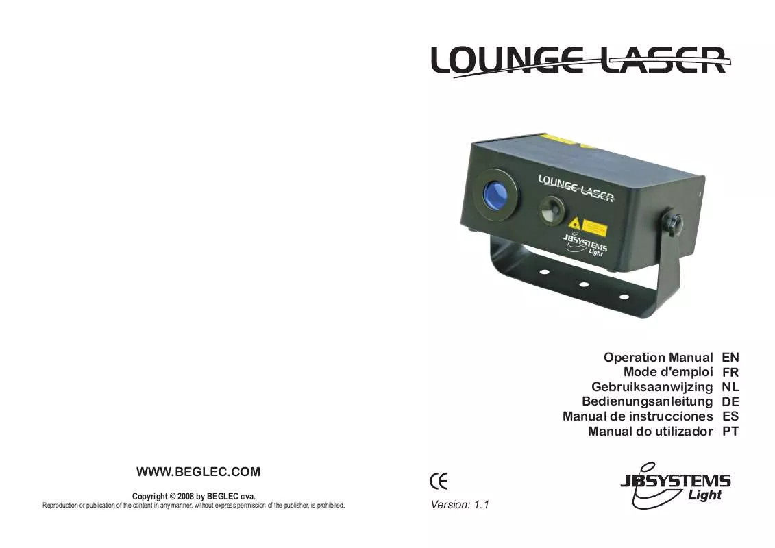 Mode d'emploi JBSYSTEMS LIGHT LOUNGE LASER