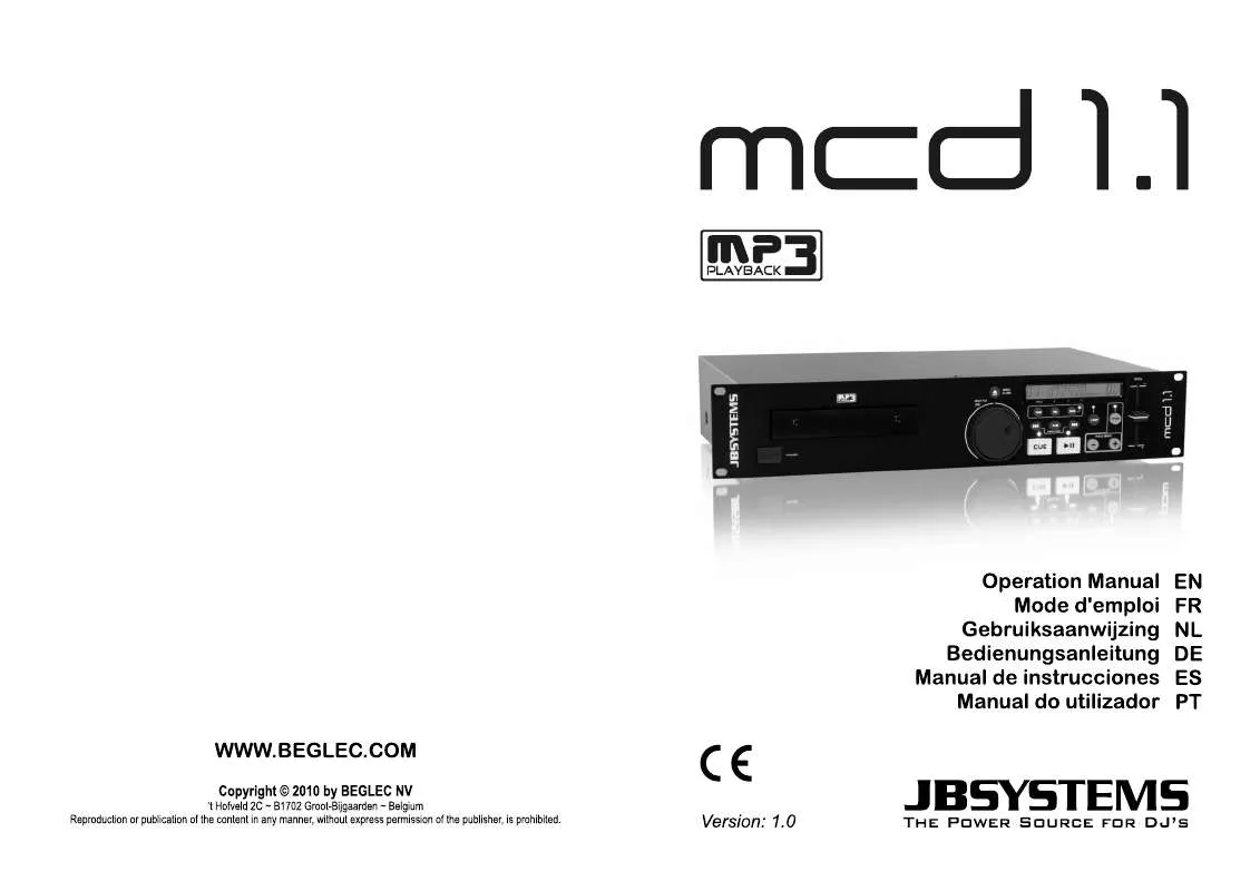 Mode d'emploi JBSYSTEMS LIGHT MCD 1.1