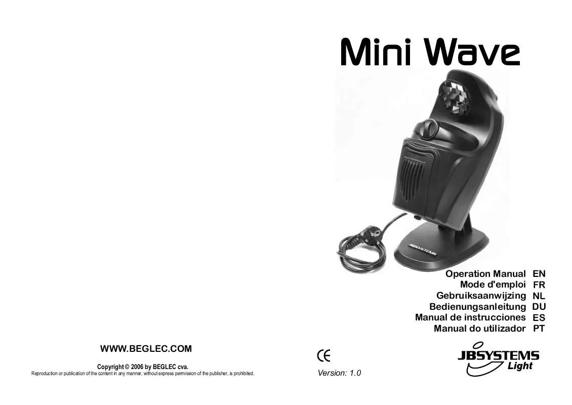 Mode d'emploi JBSYSTEMS LIGHT MINI WAVE