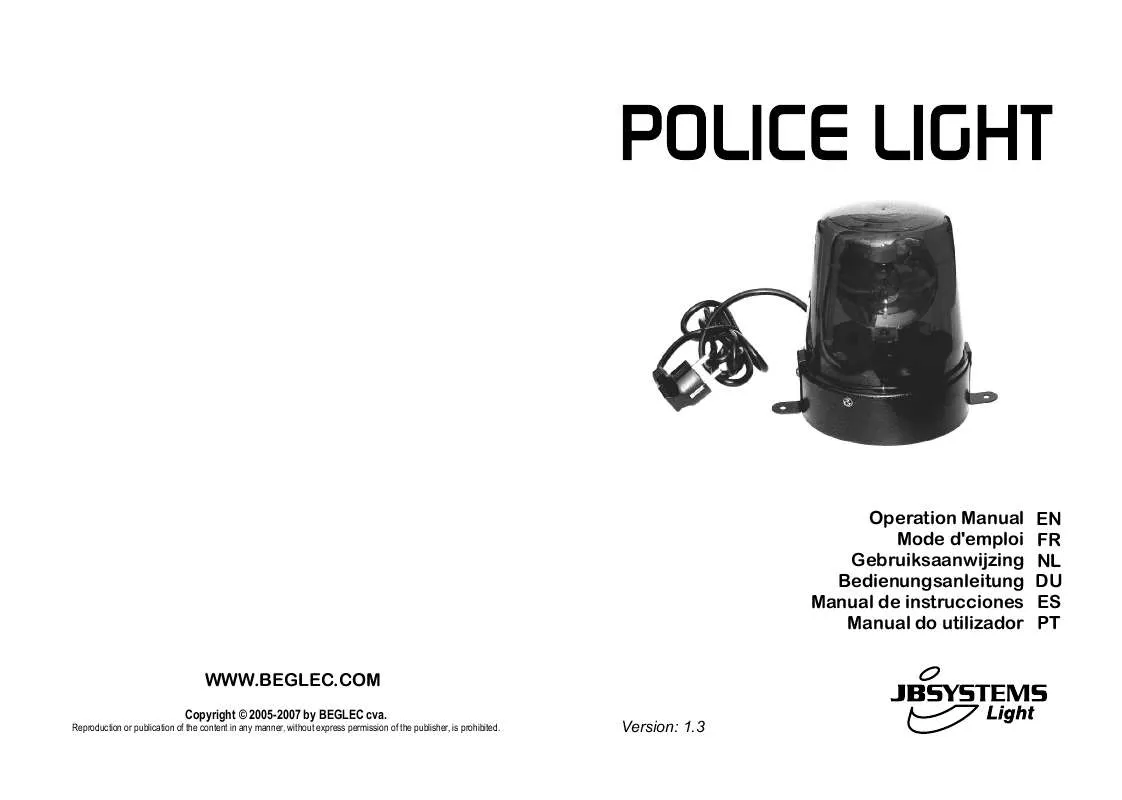 Mode d'emploi JBSYSTEMS LIGHT POLICE LIGHT