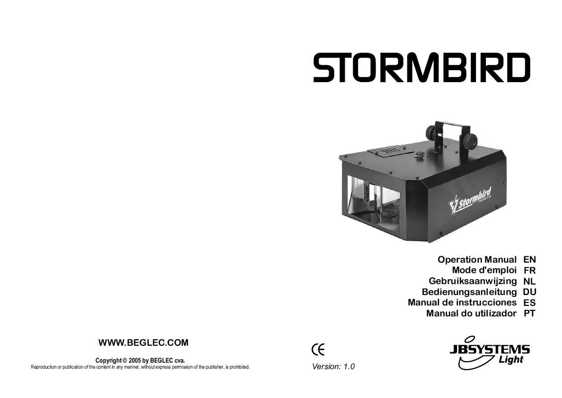 Mode d'emploi JBSYSTEMS LIGHT STORMBIRD