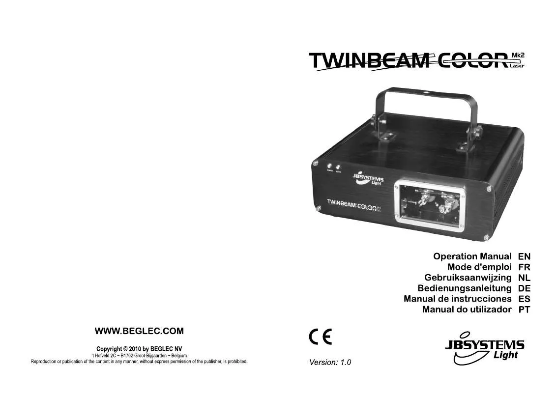 Mode d'emploi JBSYSTEMS LIGHT TWINBEAM COLOR