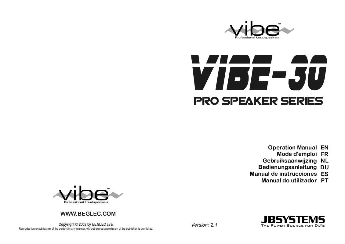 Mode d'emploi JBSYSTEMS LIGHT VIBE-30