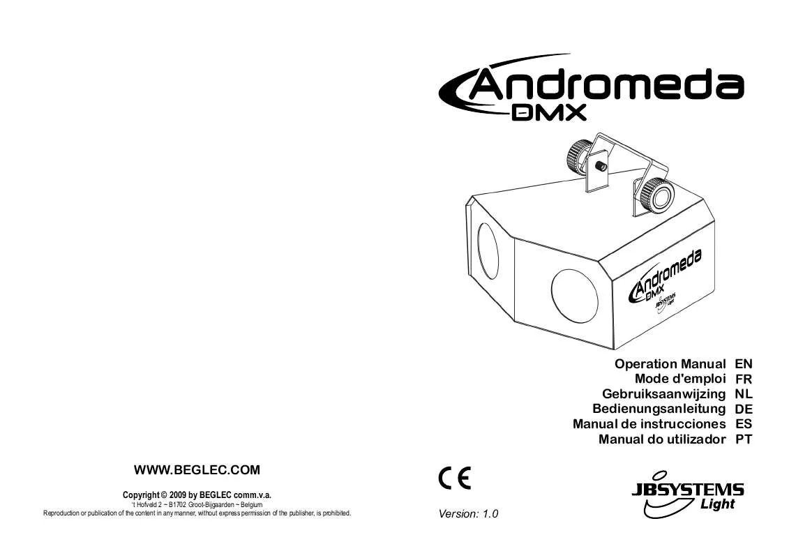 Mode d'emploi JBSYSTEMS ANDROMEDA DMX