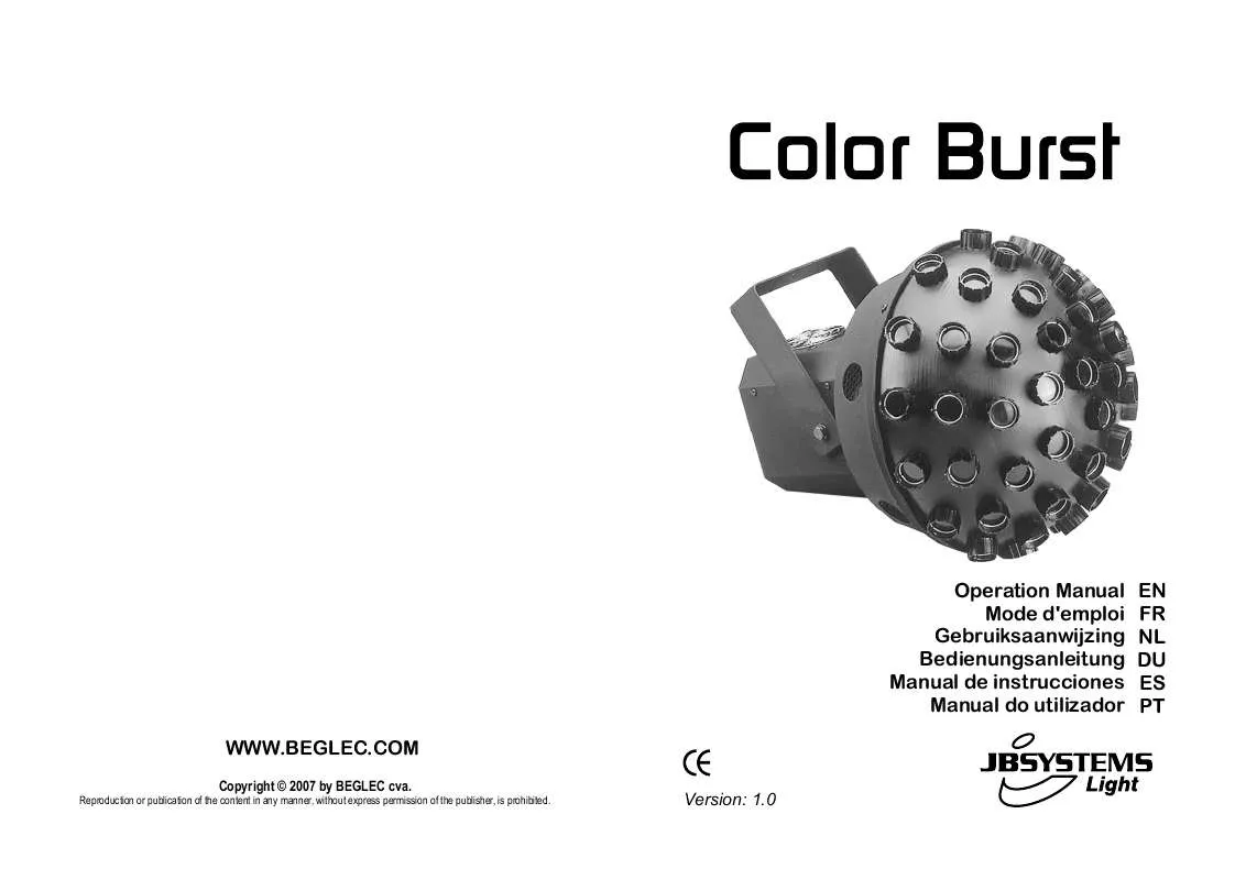 Mode d'emploi JBSYSTEMS COLOR BURST