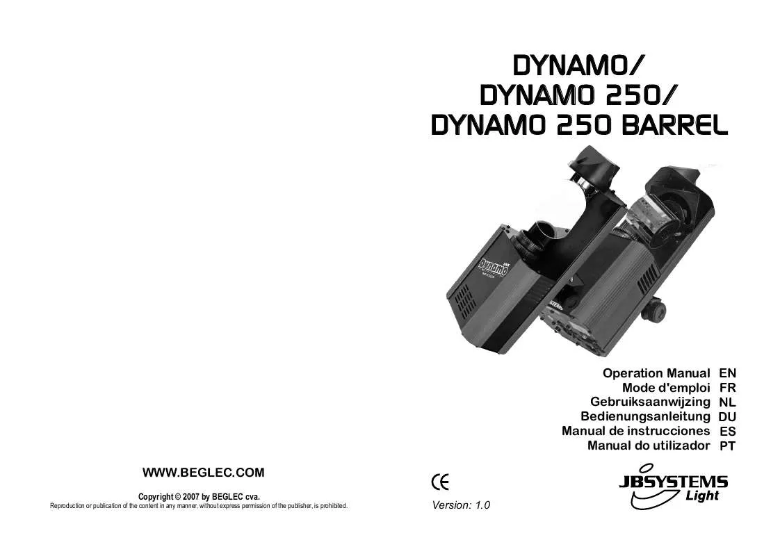 Mode d'emploi JBSYSTEMS DYNAMO 250 BARREL