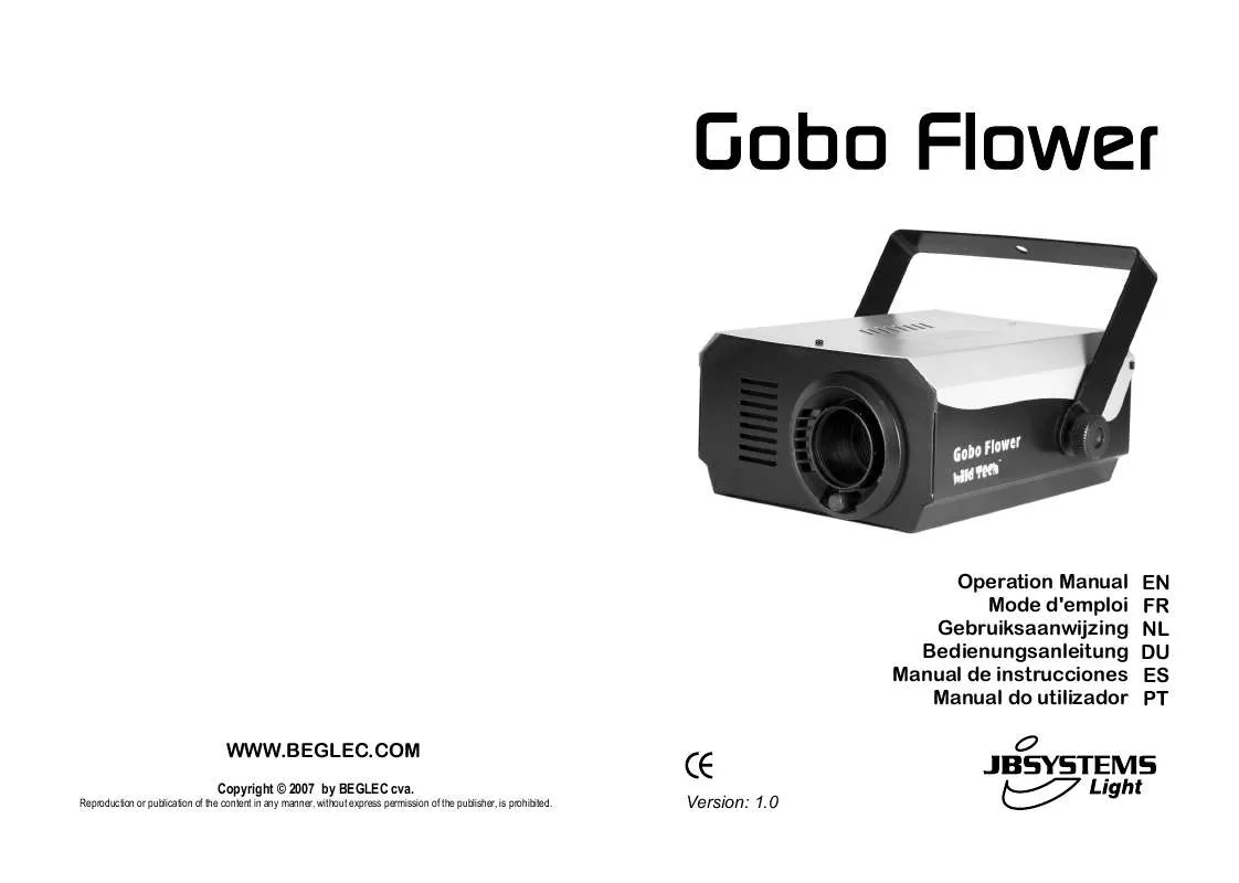 Mode d'emploi JBSYSTEMS GOBO FLOWER