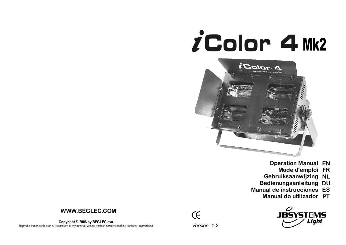 Mode d'emploi JBSYSTEMS ICOLOR 4 MK2