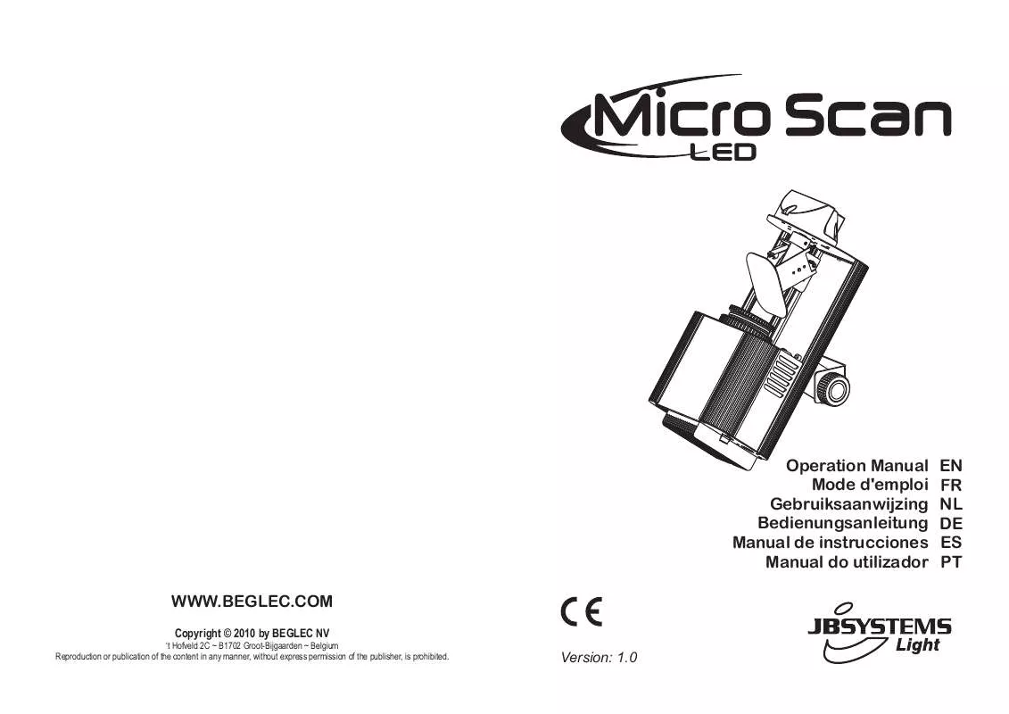 Mode d'emploi JBSYSTEMS MICRO SCAN