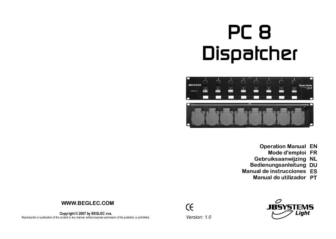 Mode d'emploi JBSYSTEMS PC 8 DISPATCHER