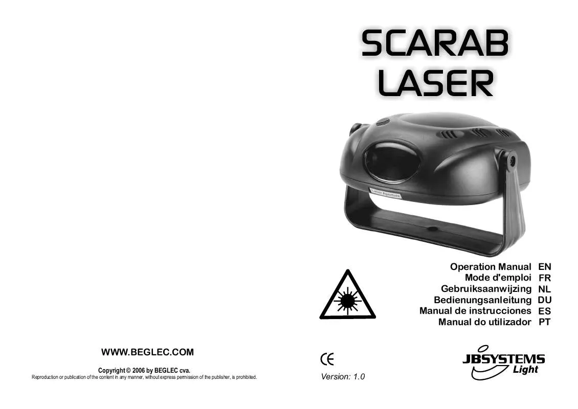 Mode d'emploi JBSYSTEMS SCARAB LASER