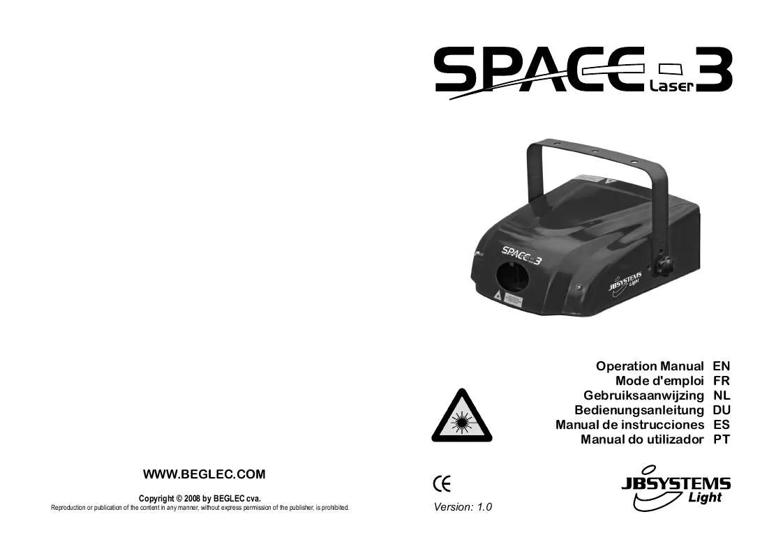 Mode d'emploi JBSYSTEMS SPACE LASER 3