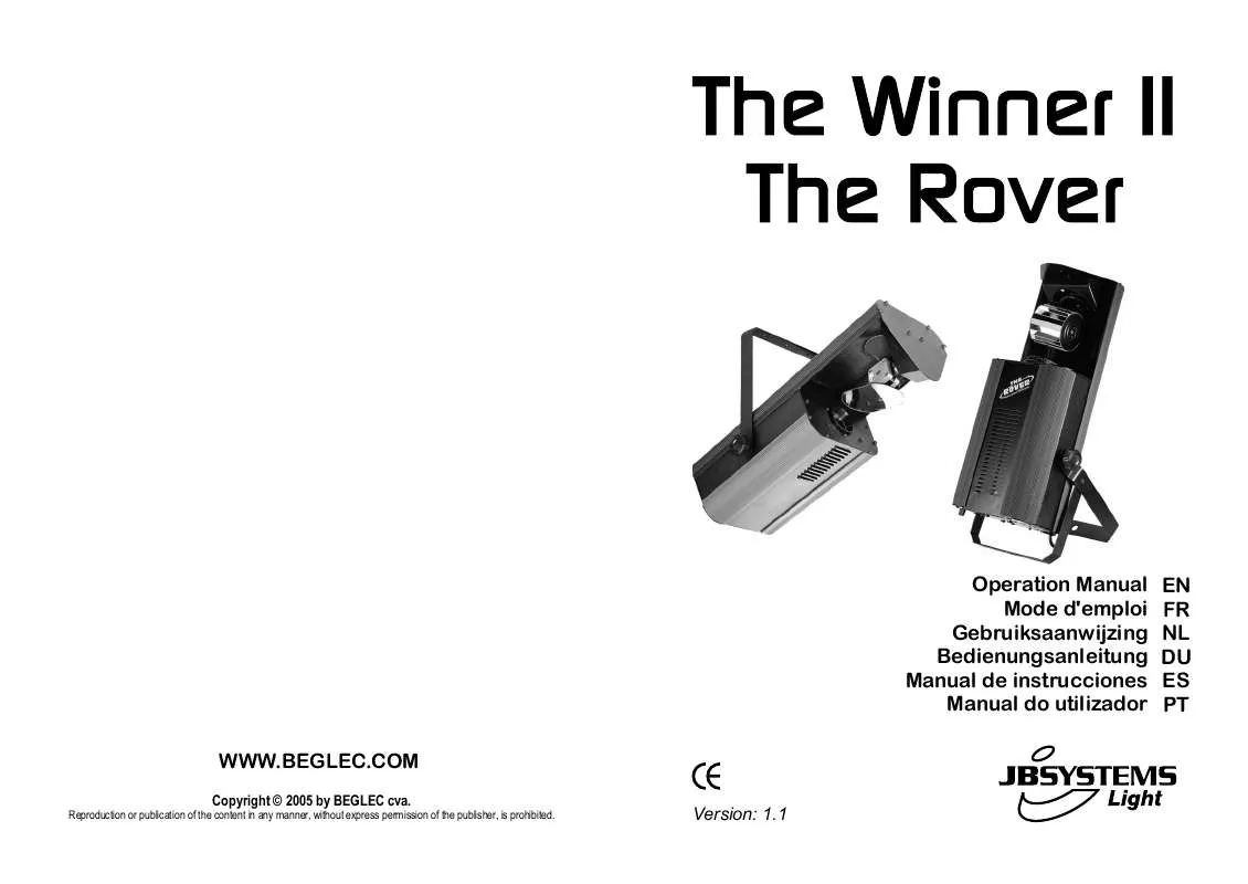 Mode d'emploi JBSYSTEMS THE WINNER II