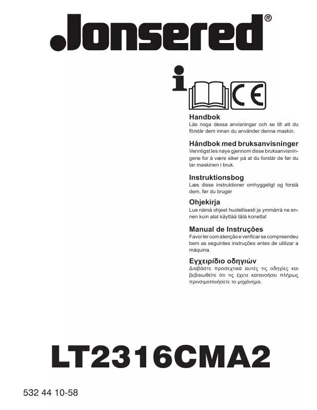 Mode d'emploi JONSERED LT 2316 CMA2